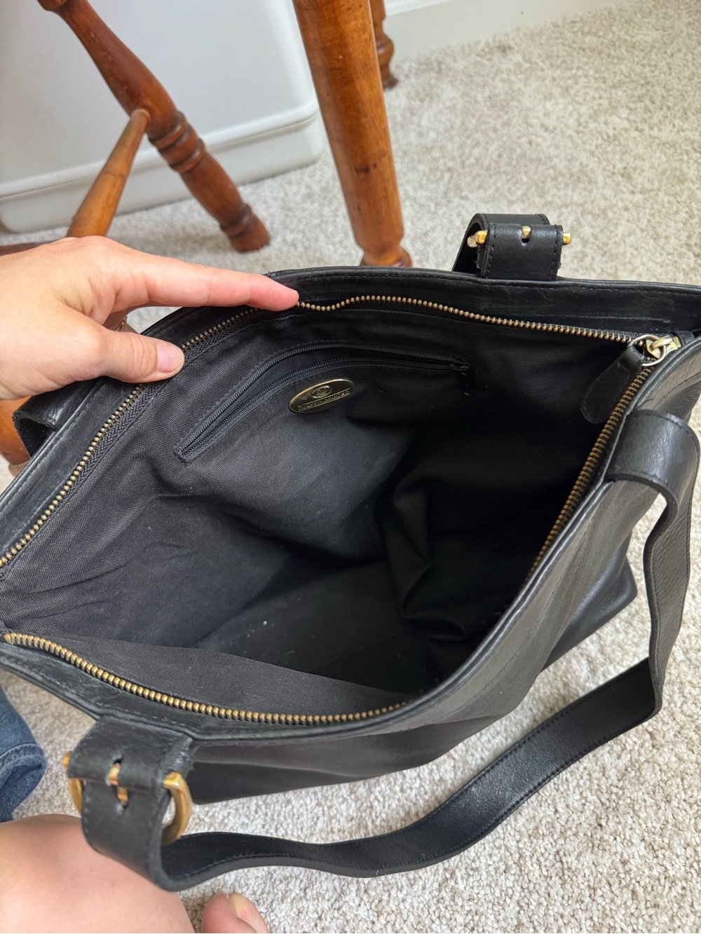 Genuine Leather Tote Bag - Picture 4 of 5